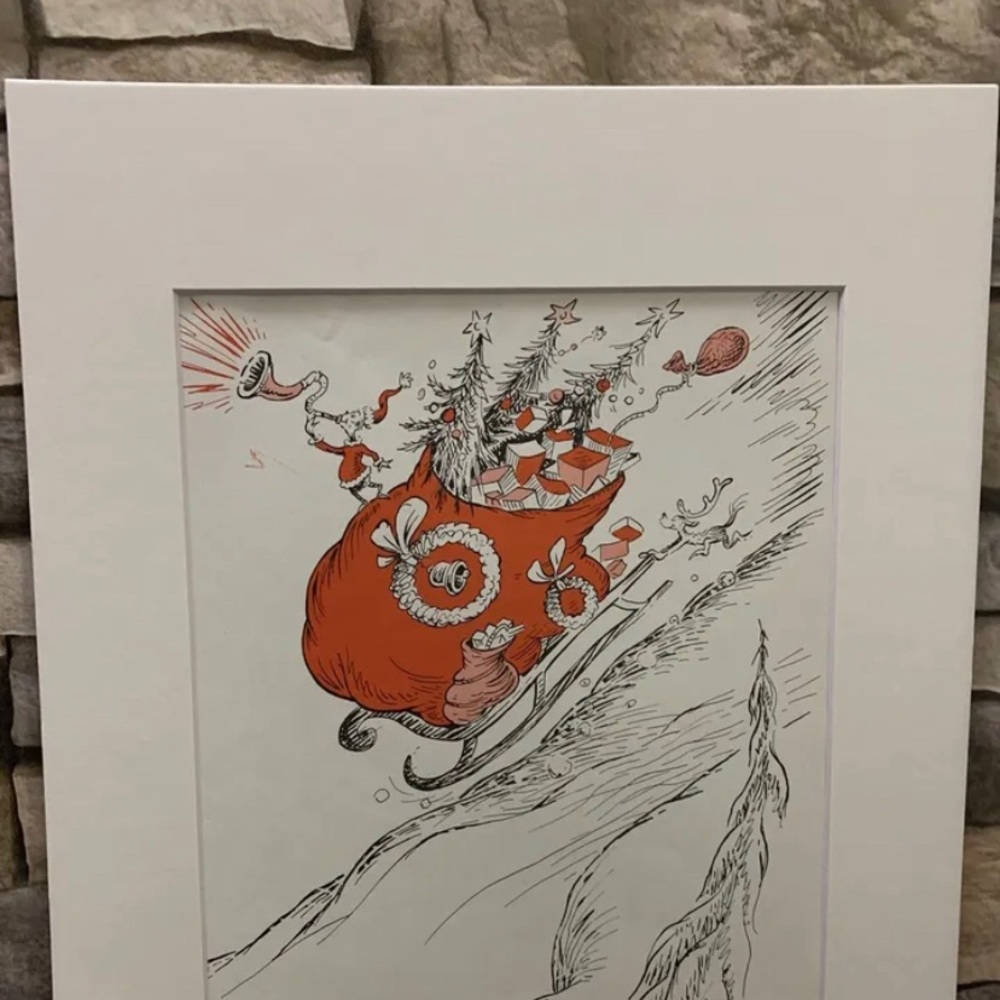 DR.SEUSS Litho (1957) 8x11" Matted 11x14" -Grinch- New! - Picture 3 of 3